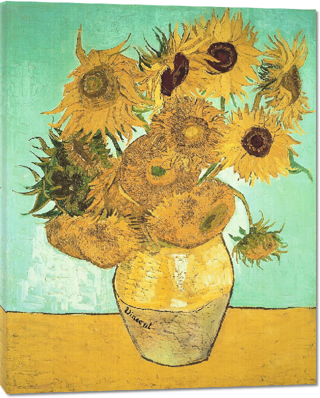 Toiles imprimées Reproduction des Tournesols de Van Gogh 
