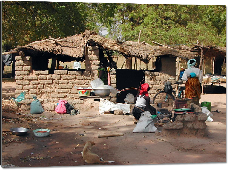 Impression sur aluminium photo maison village du Burkina faso