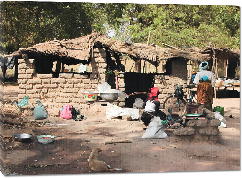 Toiles imprimées photo maison village du Burkina faso