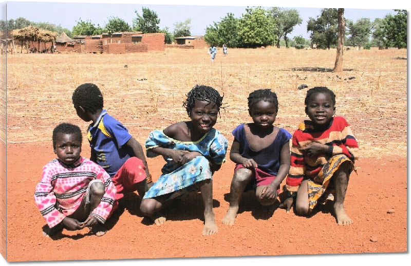 Toiles imprimées photo enfants du Burkina faso