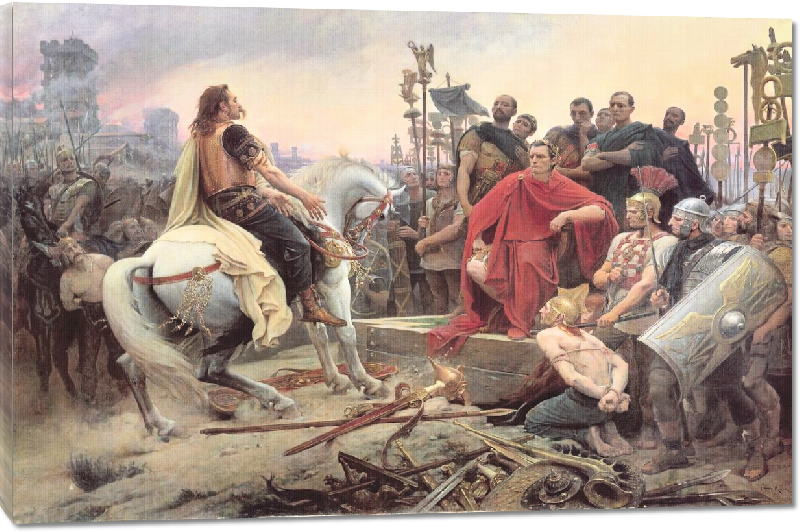 Toiles imprimées Reproduction Vercingetorix throws down his arms at the feet of Julius Caesar