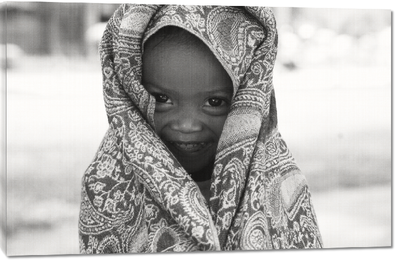 Toiles imprimées photo enfant du cameroun