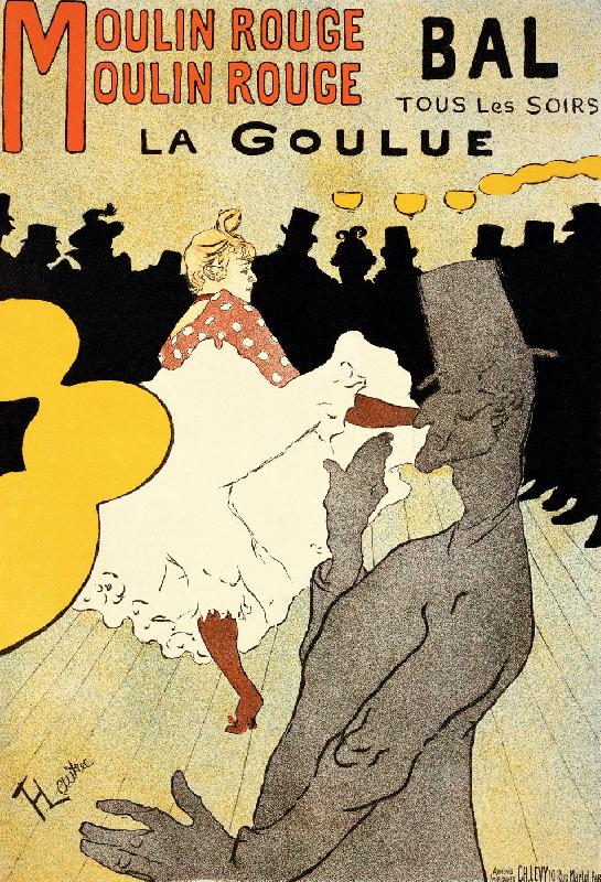 Reproduction de La Goulue au Moulin Rouge 