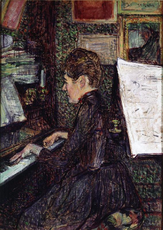 Reproduction du tableau Mademoiselle Dihau au Piano de Henri de Toulouse -Lautrec