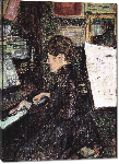 Toiles imprimées Reproduction du tableau Mademoiselle Dihau au Piano de Henri de Toulouse -Lautrec