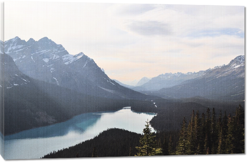 Toiles imprimées photo lac, montgne foret au canada