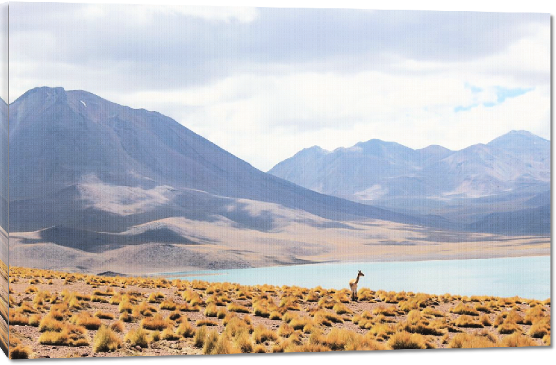 Toiles imprimées photo lac, montagne au chili 