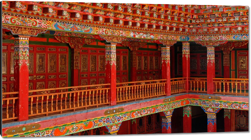 Impression sur aluminium photo intérieur d'un temple tarditionnel chinois