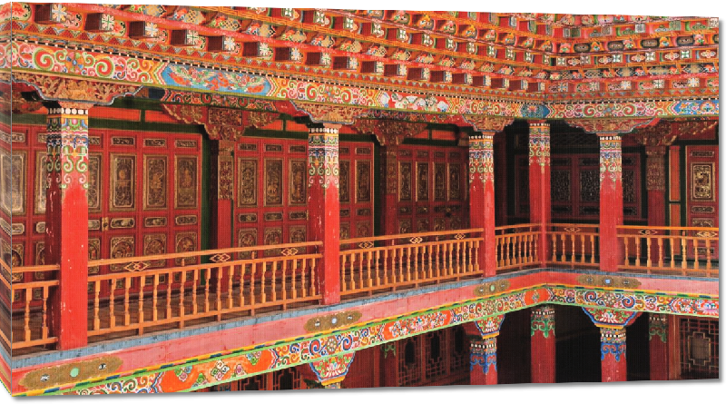 Toiles imprimées photo intérieur d'un temple tarditionnel chinois