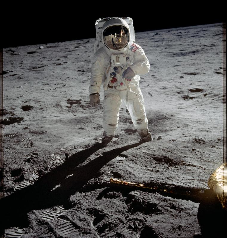 Photo de l'astronaute Edwin 'Buzz' Aldrin sur la Lune Neil Armstrong
