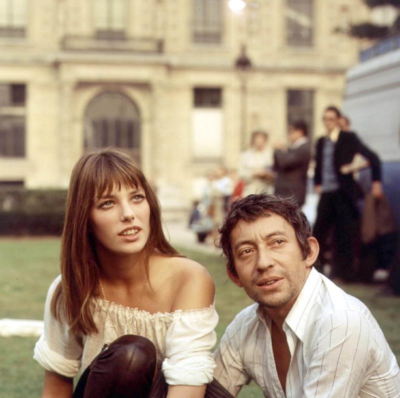 Photo couleur de Jane Birkin et Serge Gainsbourg