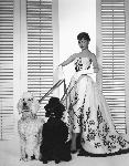 Poster photo d'Audrey Hepburn avec 2 caniches