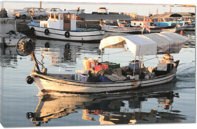 Toiles imprimées photo bateau pevhe chypre 