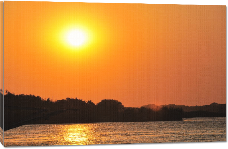 Toiles imprimées photo coucher soleil sur lac zimbabwe