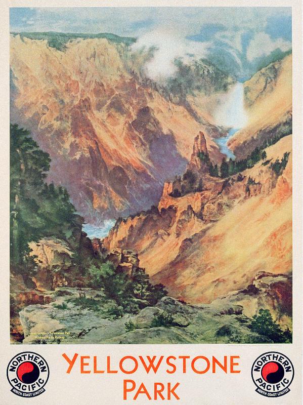 Reproduction d'affiche vintage du Parc du Yellowstone