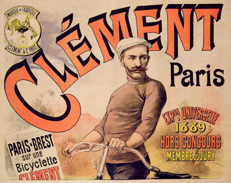 Affiche publicitaire des vélos Clément, 1889