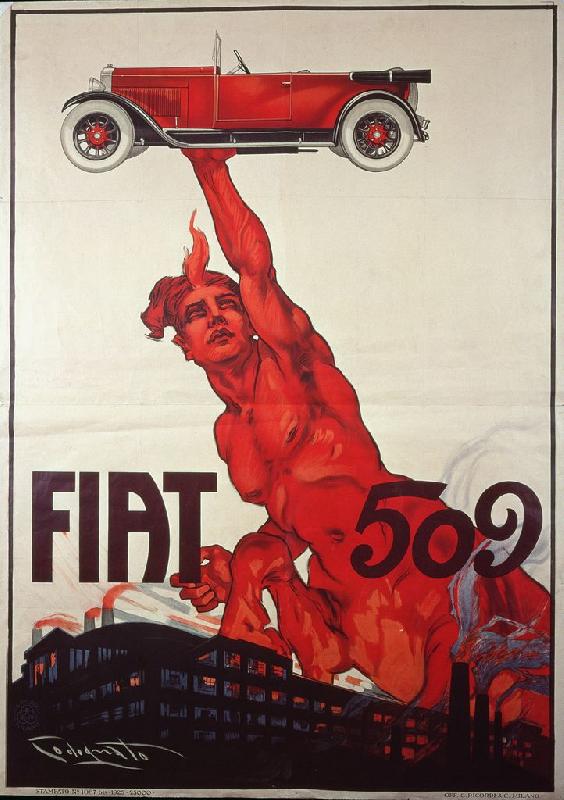 Reproduction affiche ancienne Fiat 509