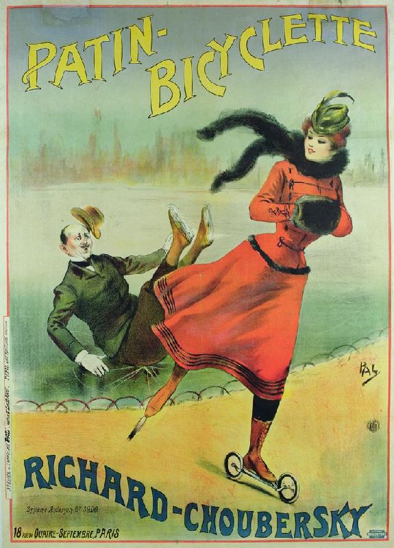 Repro poster ancien Patin Bicyclette