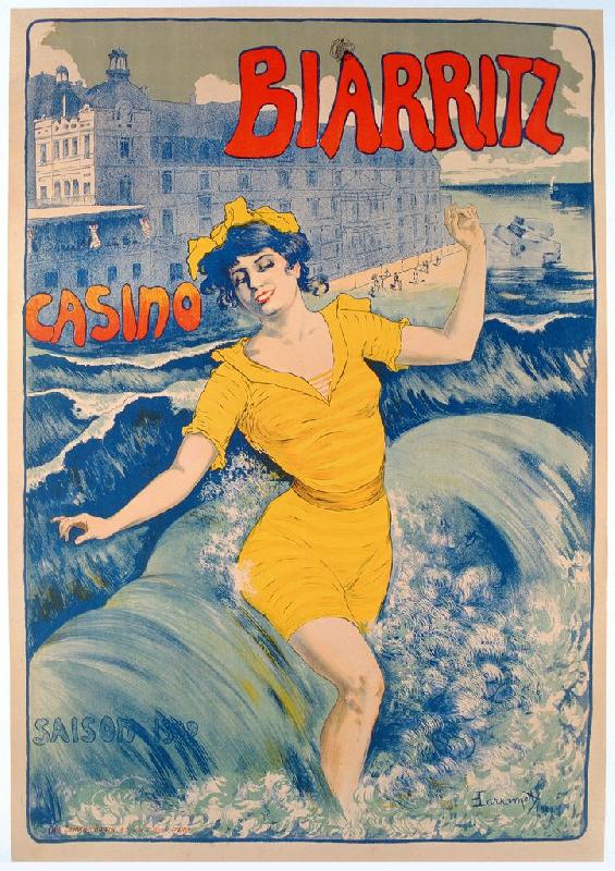 Reproduction de poster vintage Biarritz Casino