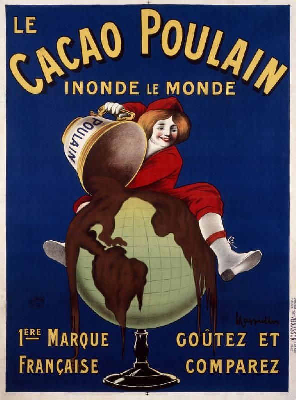 Reproduction affiche publicitaire Le Cacao Poulain