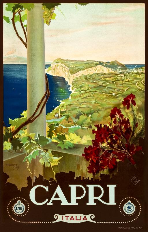 Reproduction affiche touristique Capri Italie 