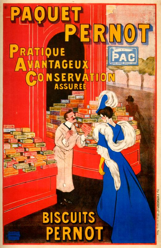 Reproduction affiche ancienne Paquet Pernot