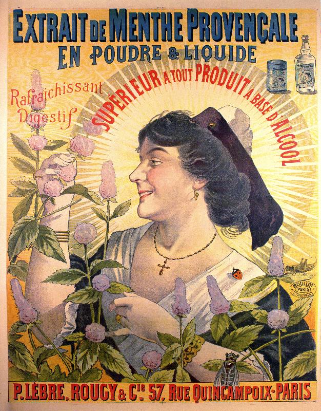 Repro de l'affiche Extrait de Menthe Provencale' French digestif