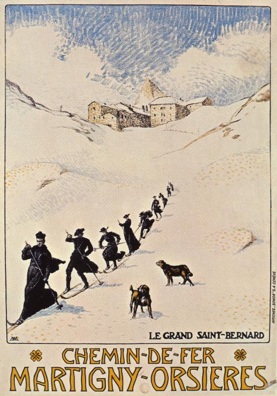 Reproduction affiche vintage Chemin de Fer Martigny Orsières
