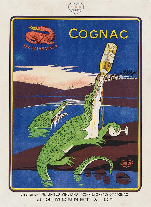Reproduction poster ancien  J.G.Monnet cognac 