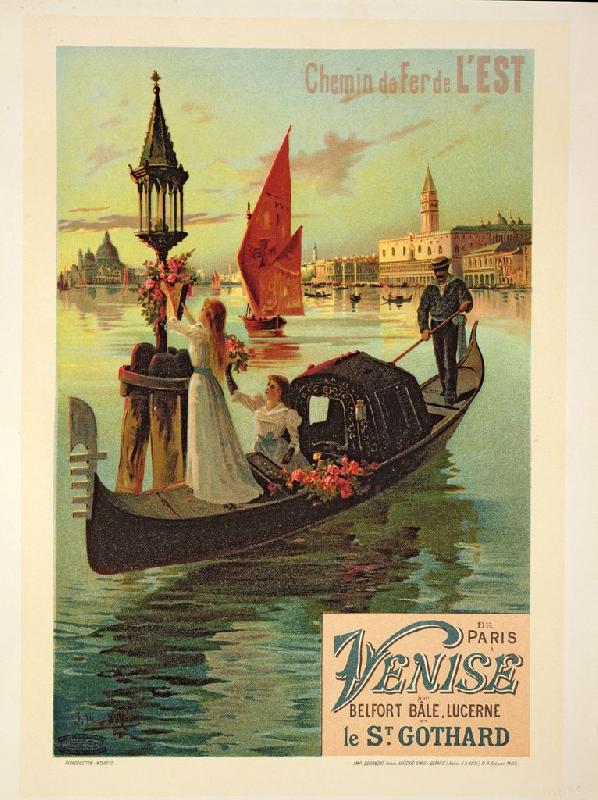 Reproduction d'affiche vintage Paris Venise