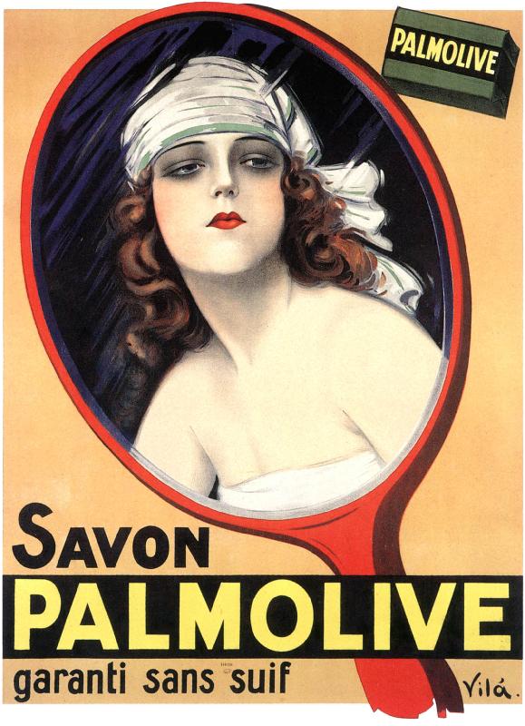 affiche publicitaire ancienne Palmolive