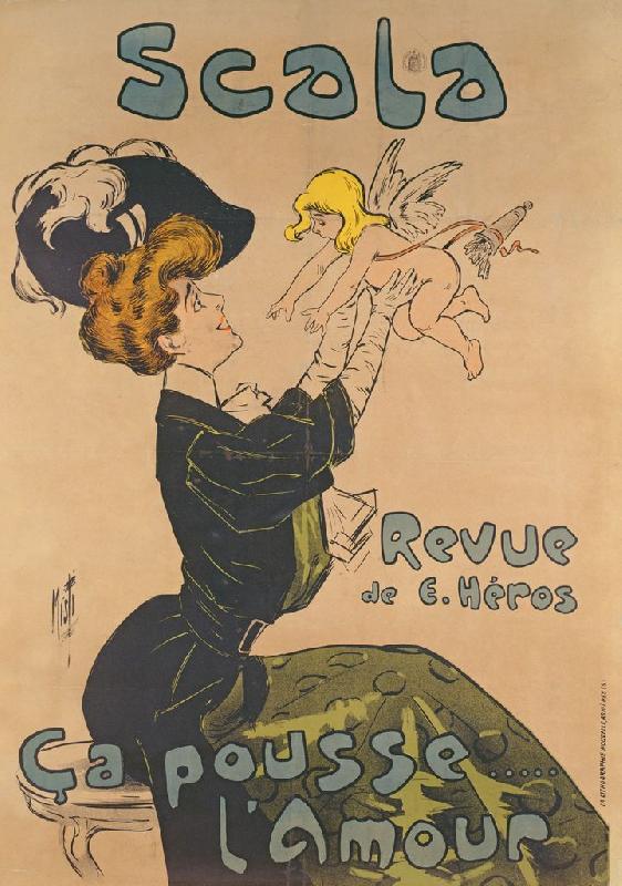 affiche publicitaire ancienne Revue de la Scala
