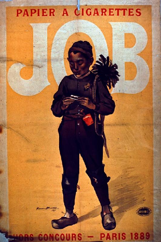 affiche publicitaire ancienne Job Cigarette Paper