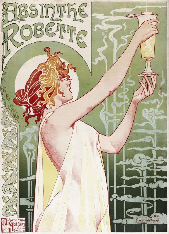 affiche publicitaire ancienne Absinthe Robette