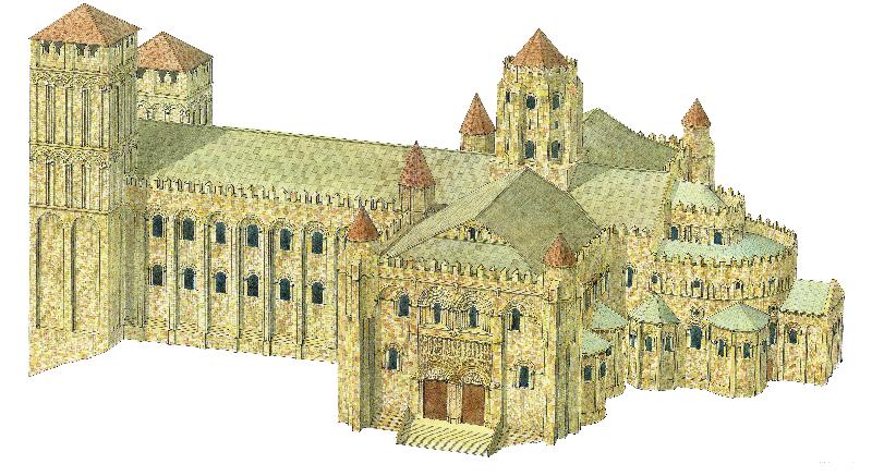 Cathédrale romane de Saint-Jacques-de-Compostelle. Reconstruction. Espagne