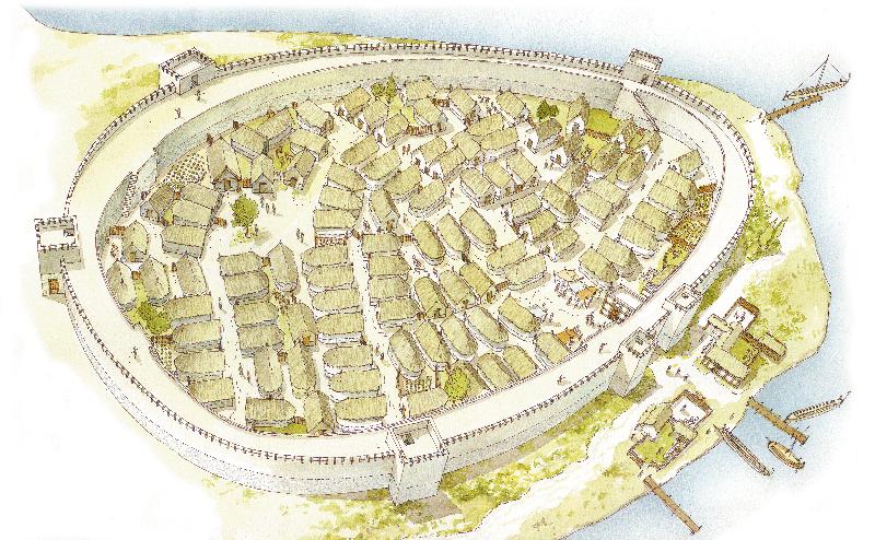 Grèce. Polis (ville) 8ème siècle. Reconstruction