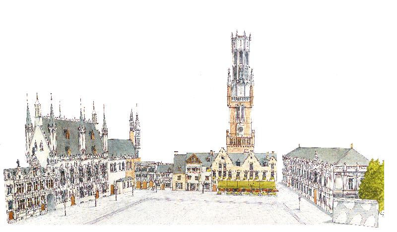 Place du Bourg. Bruges, Belgique