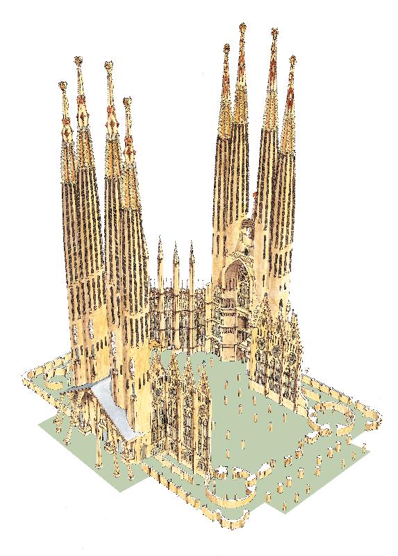 La Sainte Famille, Antonio Gaudi. Barcelone, Espagne