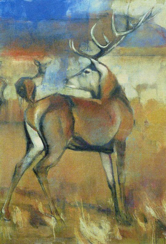 Cerf rouge, détail de Gathering Deer, 1998