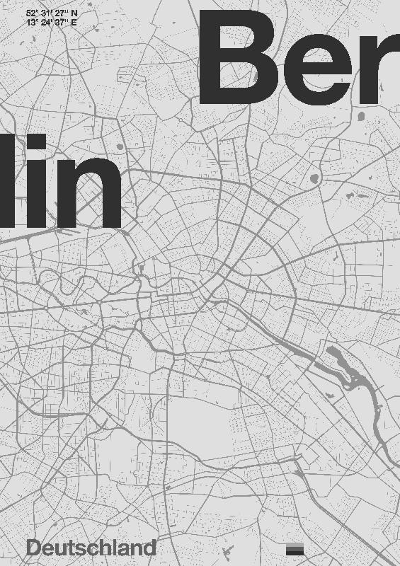 Carte minimaliste de Berlin