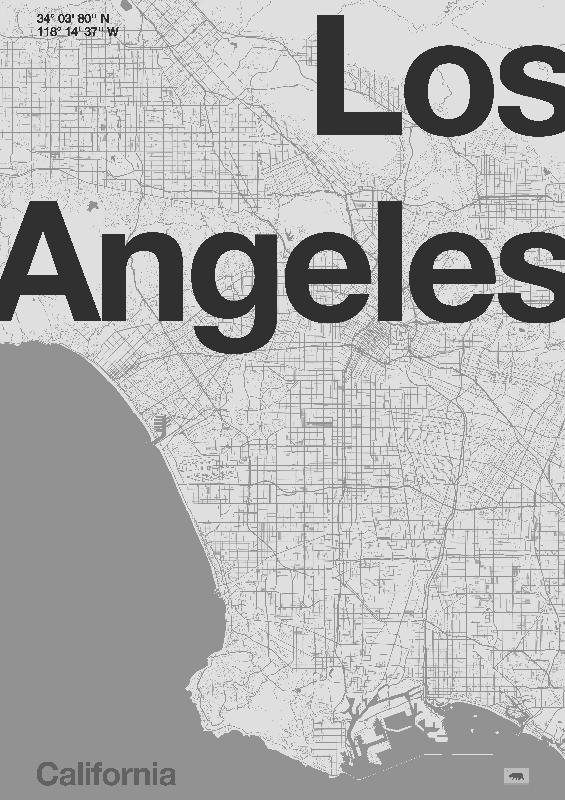 Carte minimale Los Angeles 