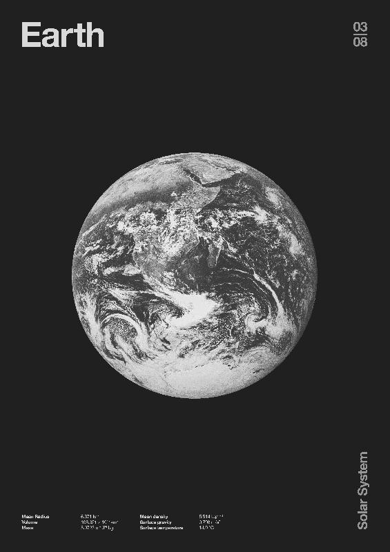 Terre : données minimales des planètes
