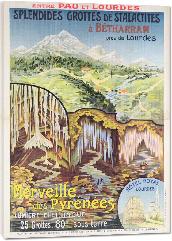 Toiles imprimées Affiche vintage Merveille des Pyrénées Lourdes