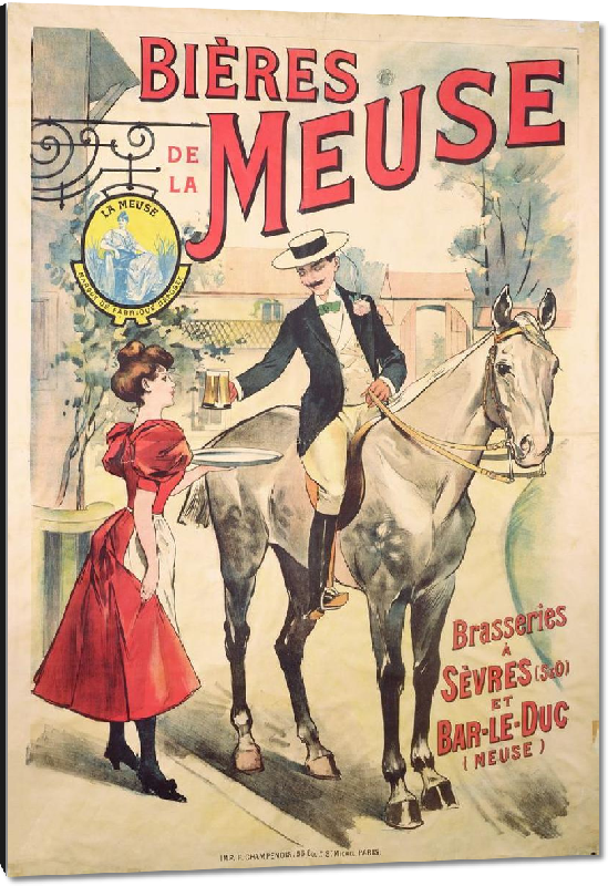 Impression sur aluminium Poster vintage Bière de la Meuse 