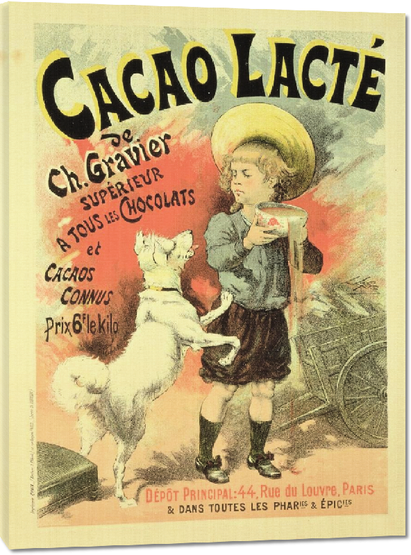 Toiles imprimées Affiche vintage Cacao Lacté 