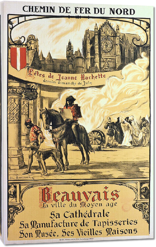 Toiles imprimées Reproduction ancienne Beauvais La ville du Moyen Age