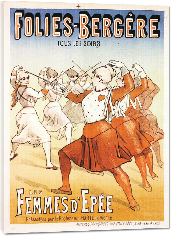 Toiles imprimées Affiche vintage Les Folies-Bergère