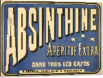 Impression sur aluminium Affiche vintage Absinthine Extra dans tous les cafés