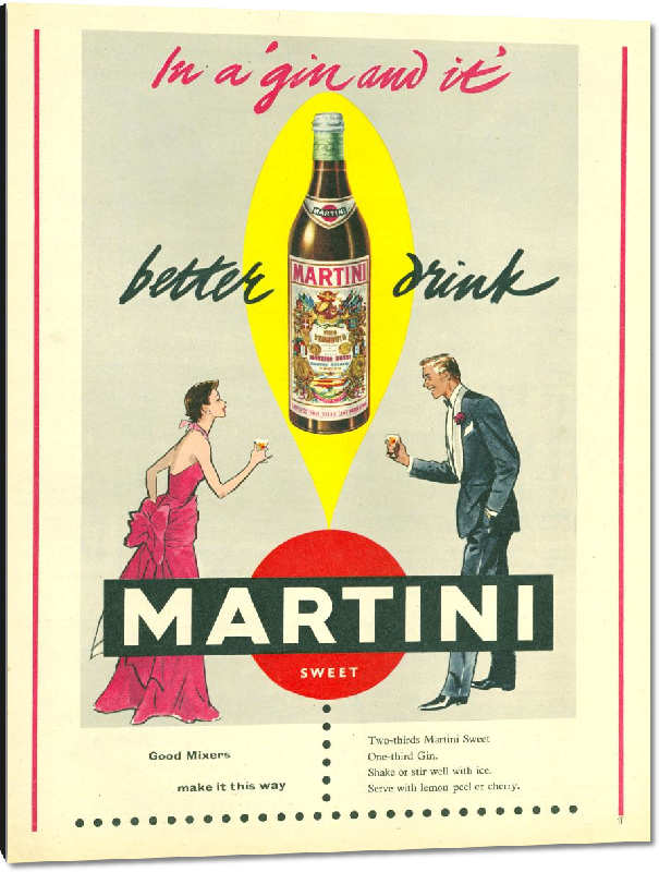 Impression sur aluminium Affiche vintage Apéritif Martini