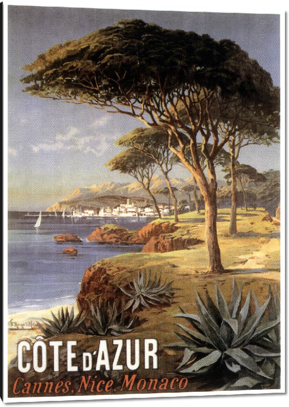 Impression sur aluminium Affiche ancienne Côte d'Azur